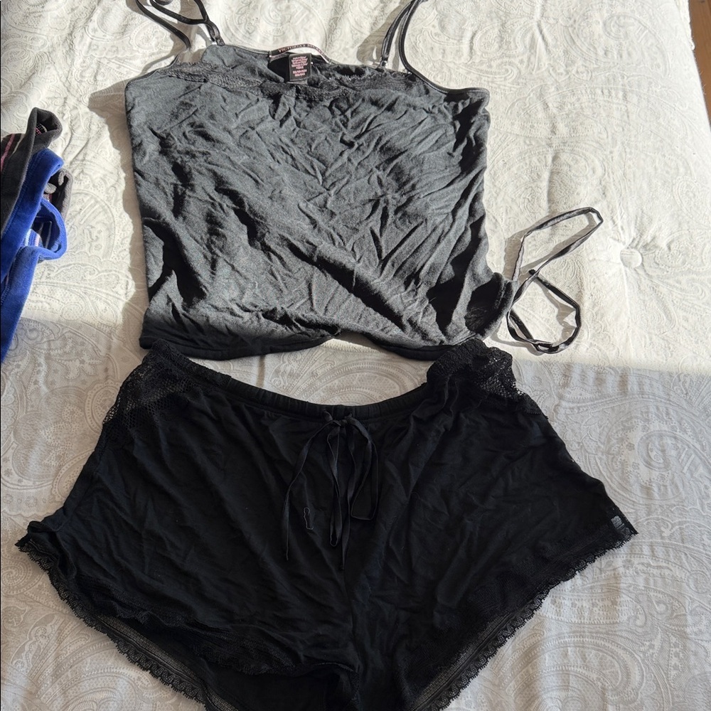 Victoria's Secret Black lace detail Pajama Set